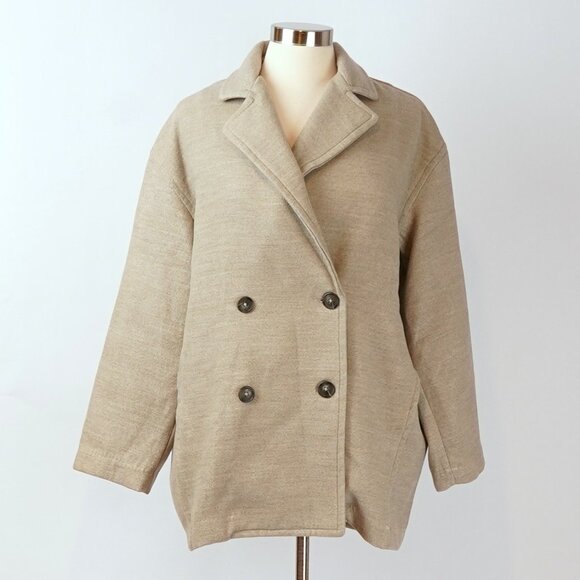 Free People Hannah Slouchy Beige Oversize Blazer Coat - Size XS - Picture 2 of 7